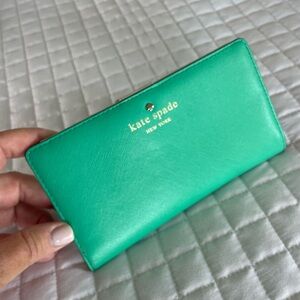 Kate Spade green and cream wallet